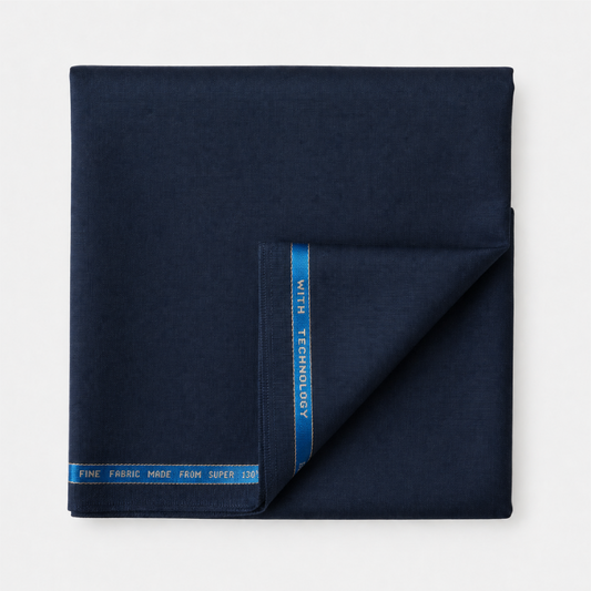 Raymond Lexican Merino Wool 130 Unstitched Suiting Fabric (Dark Navy Blue)