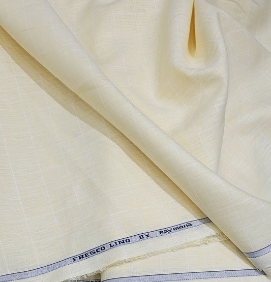 Raymond Fresco Lino Pure Linen Unstitched Shirting Fabric (Light Yellow)