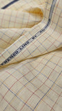 Raymond Fresco Lino Pure Linen Unstitched Shirting Fabric (Yellow Checkered)