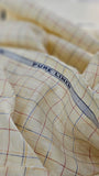 Raymond Fresco Lino Pure Linen Unstitched Shirting Fabric (Yellow Checkered)
