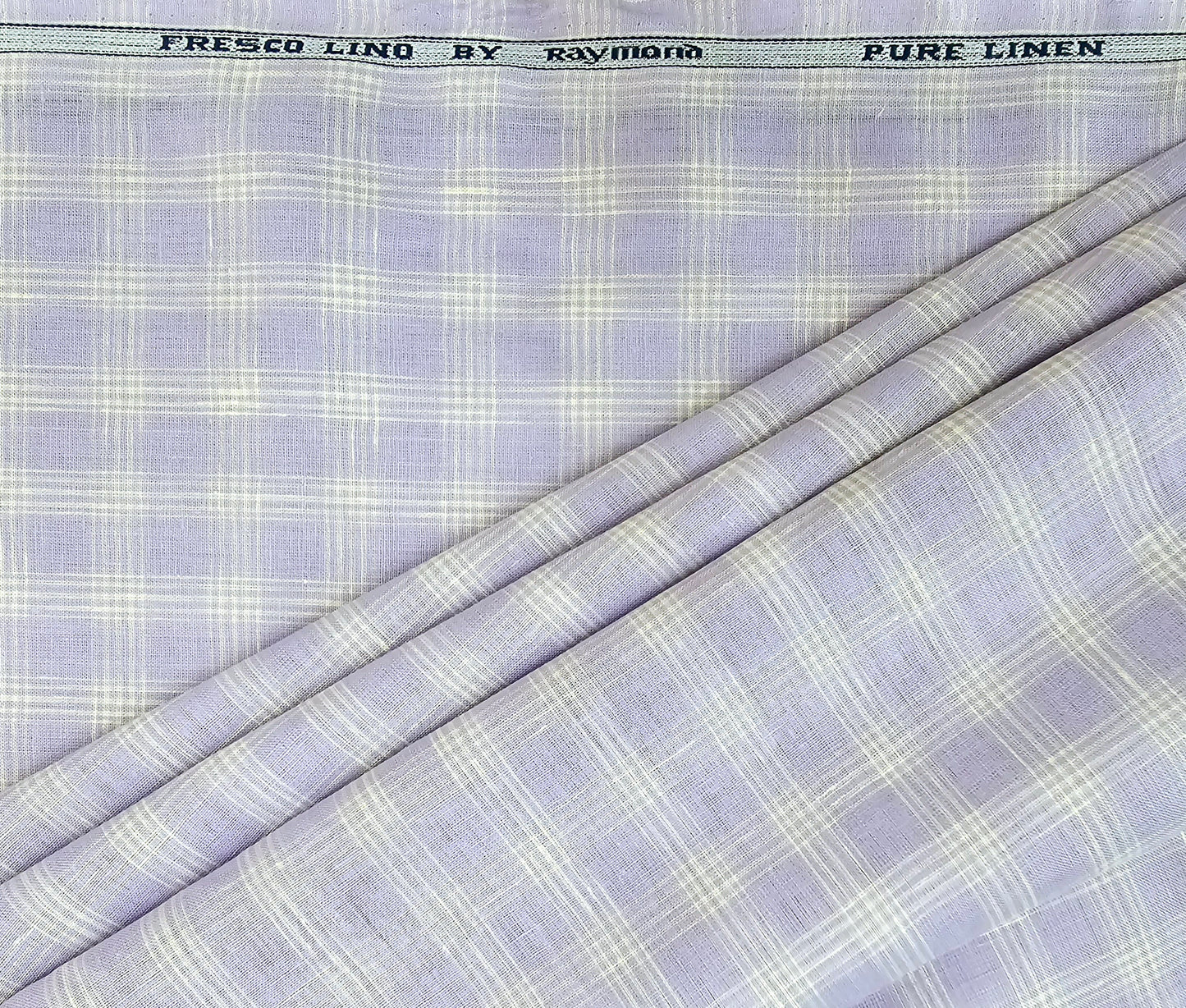 Raymond Fresco Lino Pure 80 Lea Linen Unstitched Shirting Fabric (Light Purple Checkered)