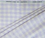 Raymond Fresco Lino Pure 80 Lea Linen Unstitched Shirting Fabric (Light Purple Checkered)