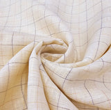 Raymond Exotic Pure Linen Checkered Unstitched Shirting Fabric (Light Yellow)