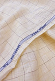 Raymond Exotic Pure Linen Checkered Unstitched Shirting Fabric (Light Yellow)