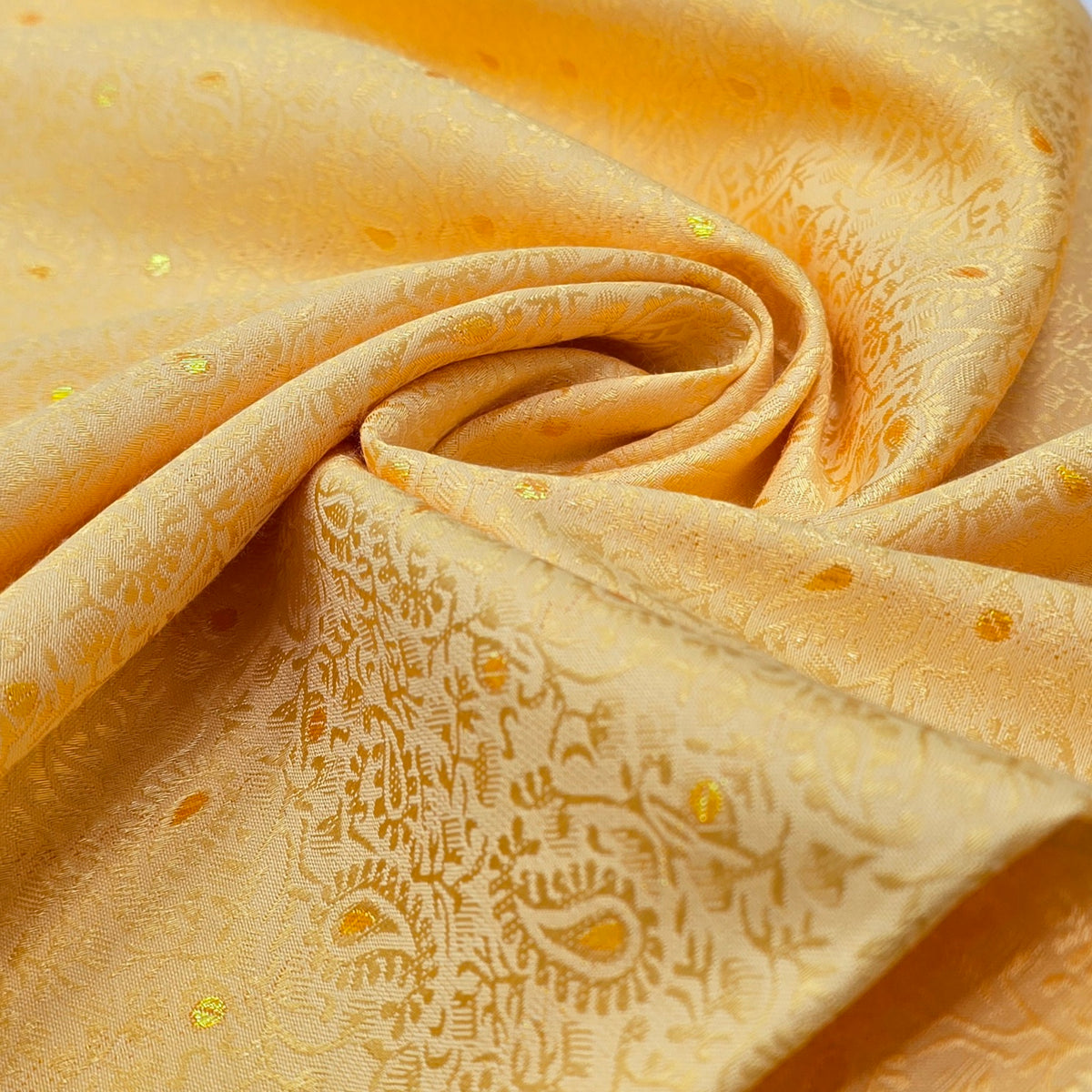 Vaibhav's Creations Ethnic Jacquard Kurta Fabric (Haldi Yellow)