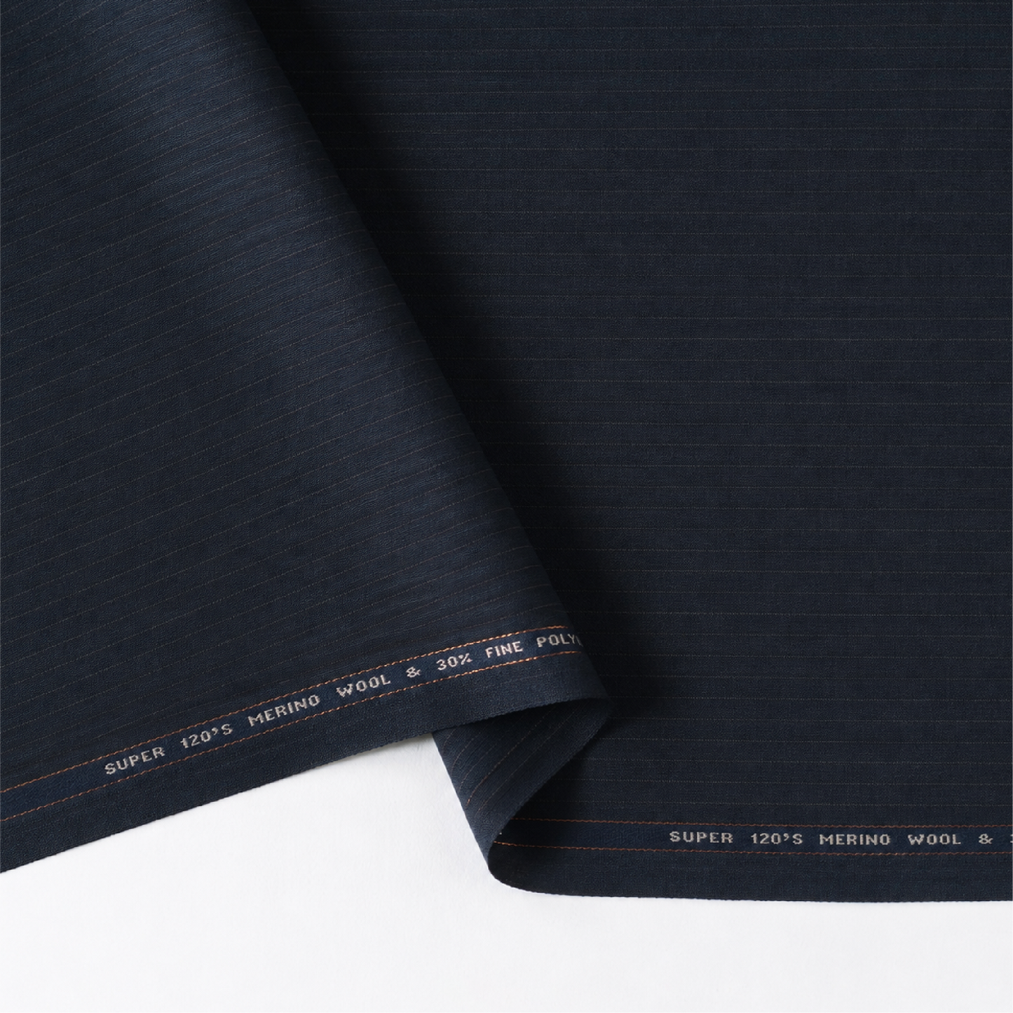 Raymond Luxolite Merino Wool 120 Unstitched Suiting Fabric (Dark Navy with Pinstripes)