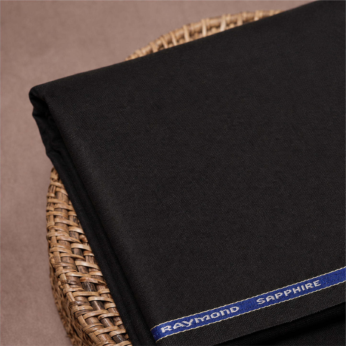 Raymond Sapphire 65% Polyester 35% Wool Unstitched Suiting Fabric (Black)