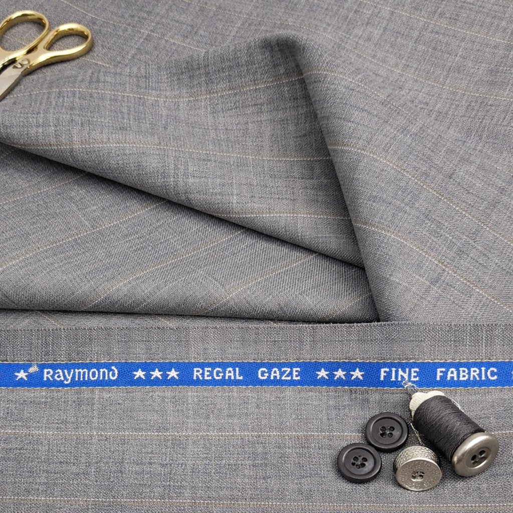 Raymond Regal Gaze Unstitched 120s Merino Wool Suiting Fabric (Dusty Grey)