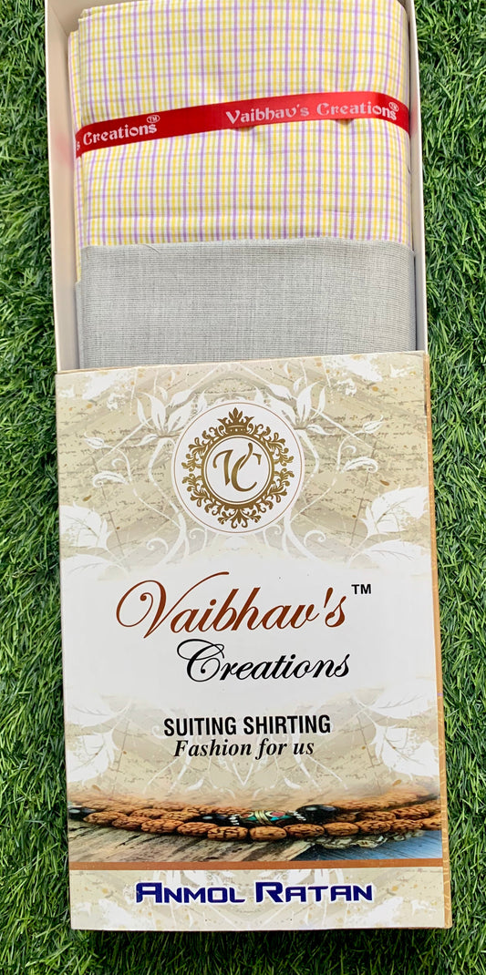 Vaibhav's Creations Anmol Ratan Gift Pack of Unstitched Shirt & Trouser Fabrics