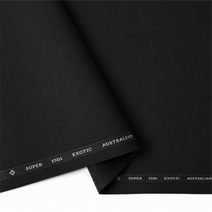 OCM Aristo Merino Wool 150 Unstitched Suiting Fabric (Black)