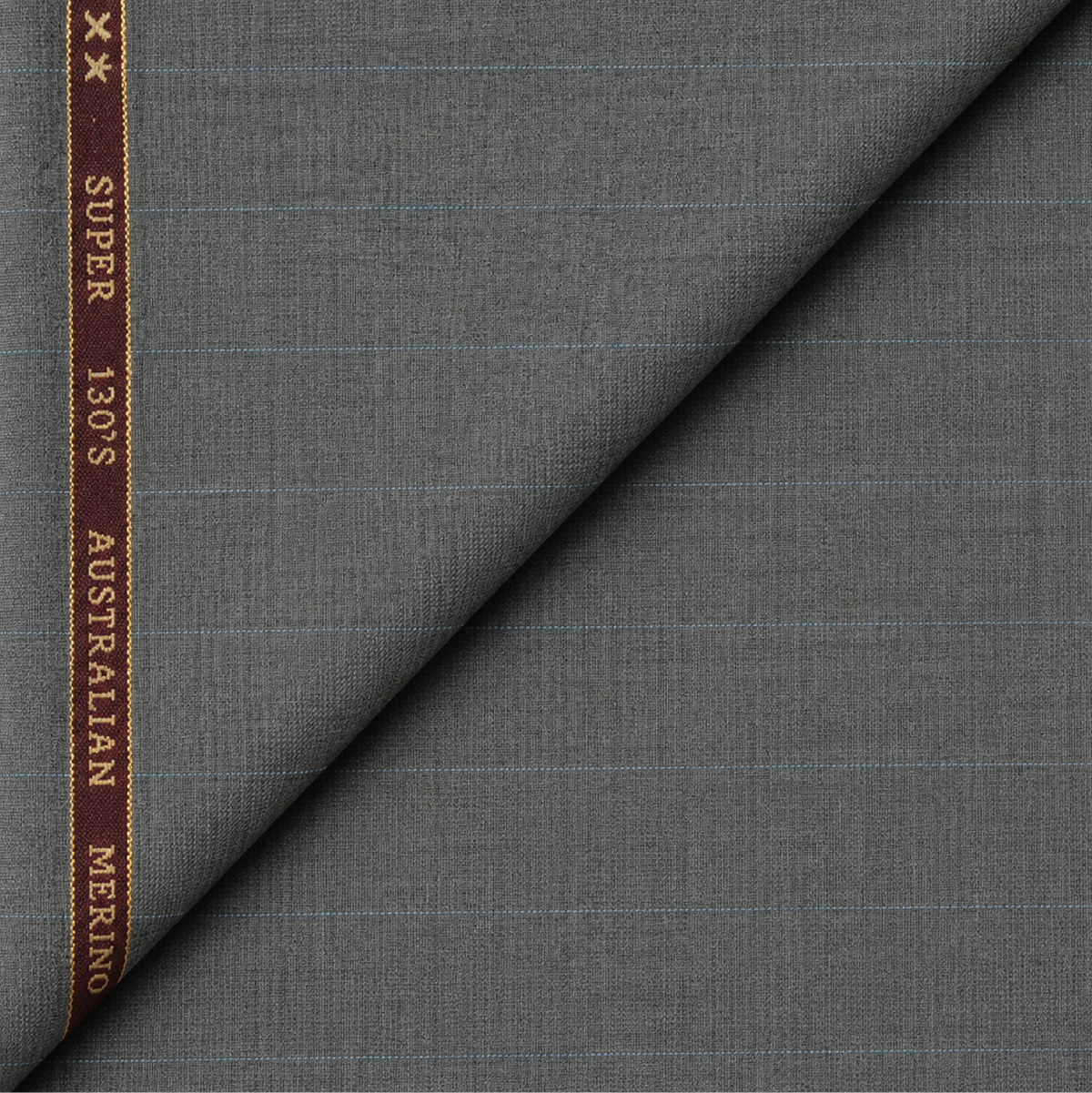 OCM Euphoria Merino Wool 130 Unstitched Suiting Fabric (Light Grey with Pinstripes)