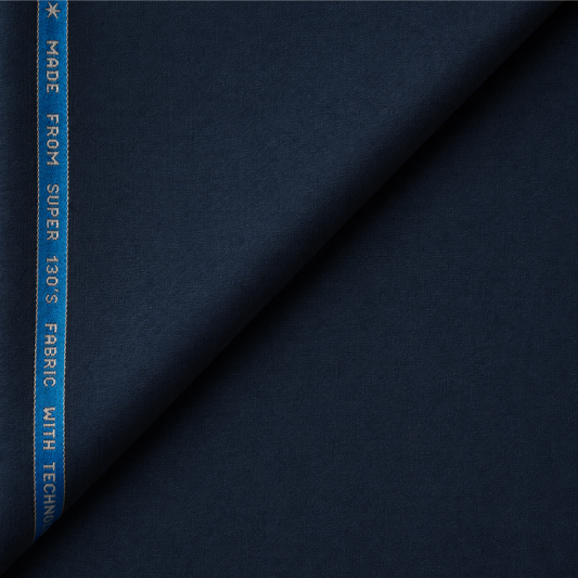 Raymond Lexican Merino Wool 130 Unstitched Suiting Fabric (Dark Navy Blue)