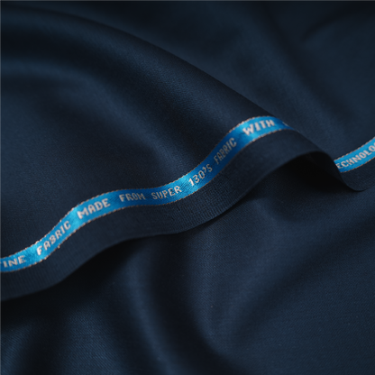 Raymond Lexican Merino Wool 130 Unstitched Suiting Fabric (Dark Navy Blue)