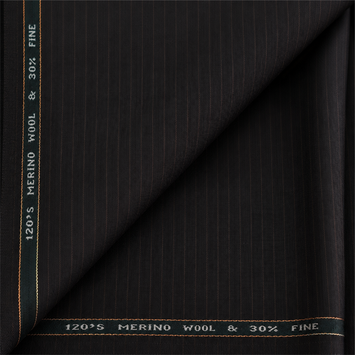 Raymond Luxolite Merino Wool 120 Unstitched Suiting Fabric (Dark Brown with Pinstripes)