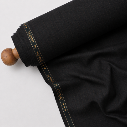 Raymond Luxolite Merino Wool 120 Unstitched Suiting Fabric (Dark Brown with Pinstripes)