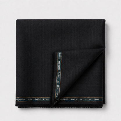 Raymond Luxolite Merino Wool 120 Unstitched Suiting Fabric (Dark Brown with Pinstripes)