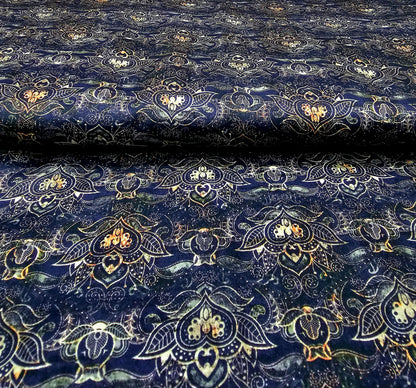 Raymond Ink Cotton Printed Unstitched Shirting Fabric (Dark Blue)