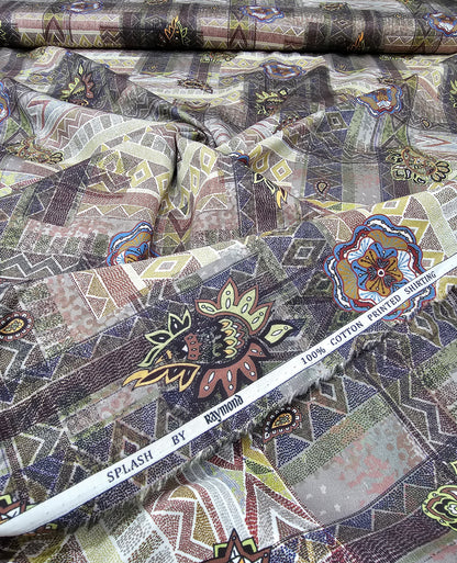 Raymond Splash Cotton Printed Unstitched Shirting Fabric (Multi-Color)