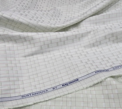 Raymond Sustainouva Cotton-Bamboo Unstitched Shirting Fabric (Light Green)