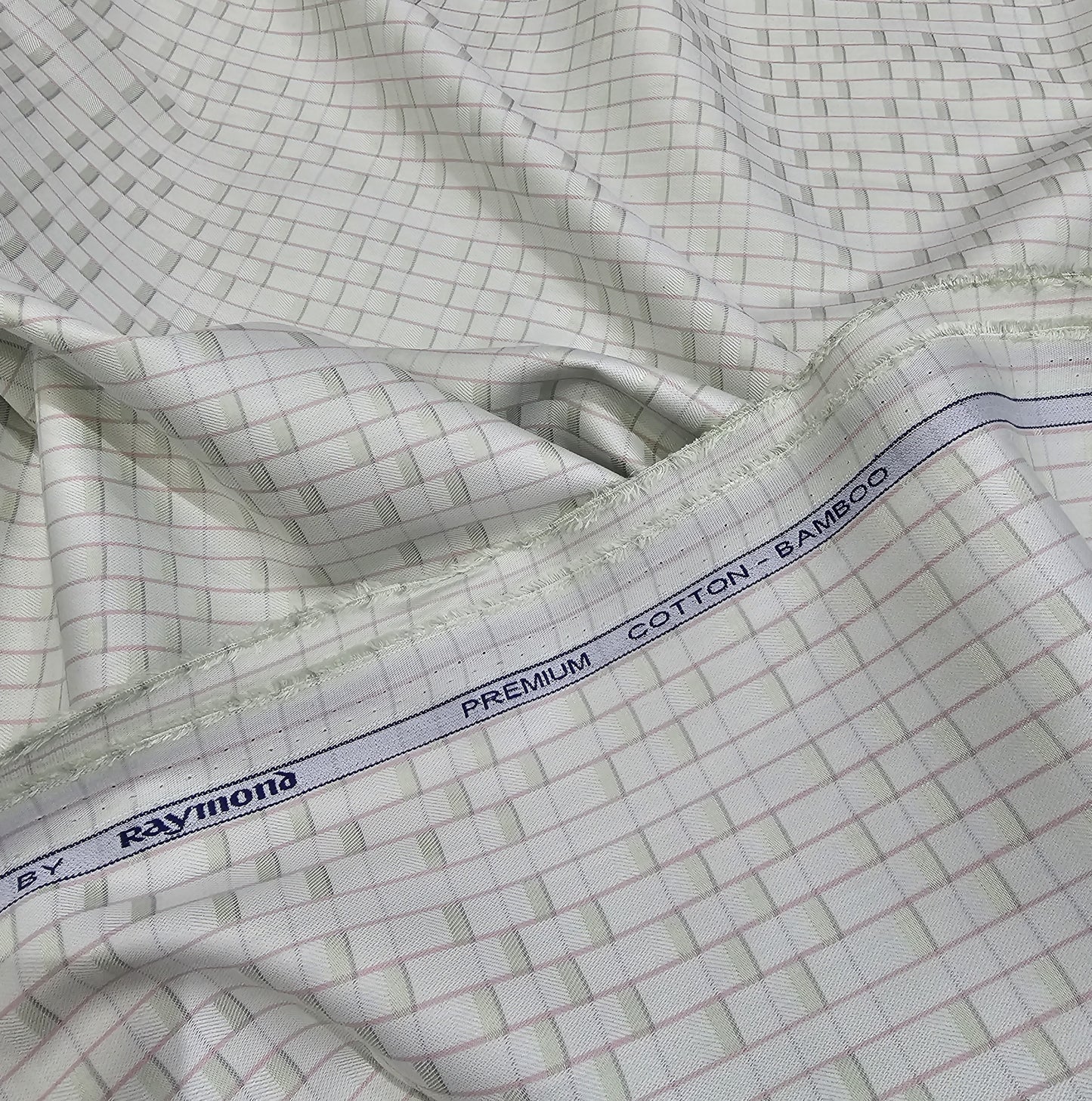 Raymond Sustainouva Cotton-Bamboo Unstitched Shirting Fabric (Light Green)