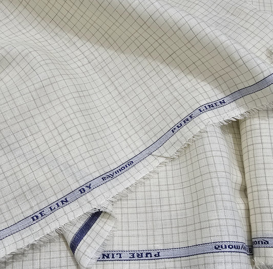 Raymond DeLin Pure Linen Unstitched Shirting Fabric (Light Yellow)