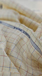 Raymond Fresco Lino Pure Linen Unstitched Shirting Fabric (Yellow Checkered)