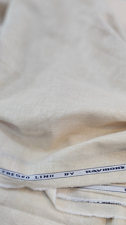 Raymond Fresco Lino Pure Linen Unstitched Shirting Fabric (Light Beige)
