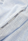 Raymond Exotic Pure Linen Mini Check Unstitched Shirting Fabric (Ice Blue)