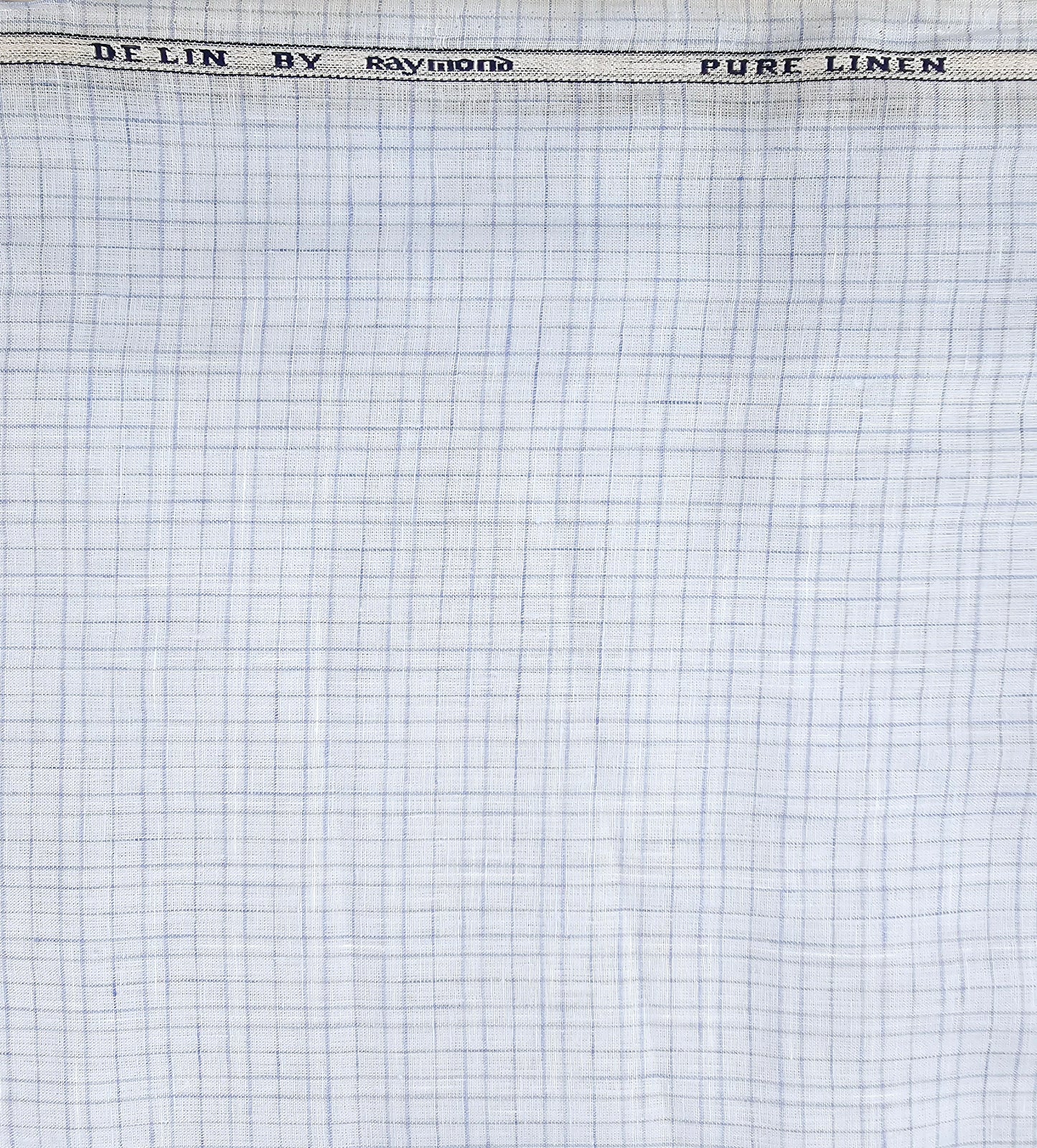 Raymond Exotic Pure Linen Mini Check Unstitched Shirting Fabric (Ice Blue)