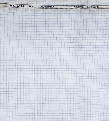 Raymond Exotic Pure Linen Mini Check Unstitched Shirting Fabric (Ice Blue)