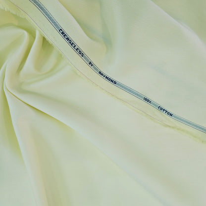 Raymond Creaseless Premium Cotton Dotted Unstitched Shirting Fabric (Light Yellow)