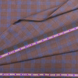 Raymond Regal Gaze Unstitched 120s Merino Wool Suiting Fabric (Maroon & Blue)