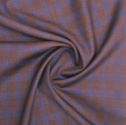 Raymond Regal Gaze Unstitched 120s Merino Wool Suiting Fabric (Maroon & Blue)