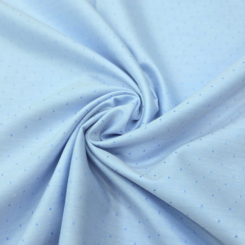 Vaibhav's Creations Cotton-Rich Dotted Unstitched Shirting Fabric (Light Blue)