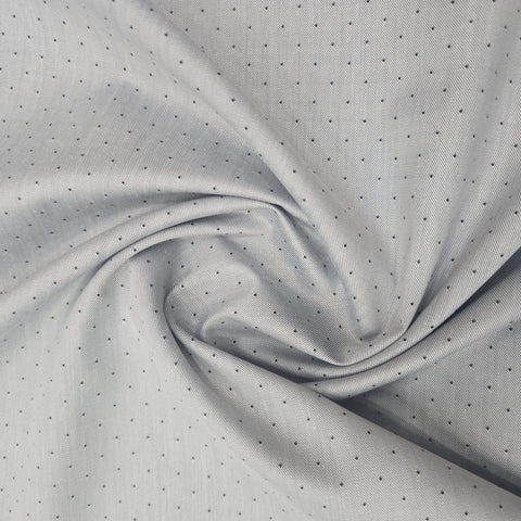 Vaibhav's Creations Cotton-Rich Dotted Unstitched Shirting Fabric (Light Grey)