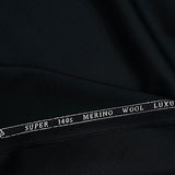 Ferrara Unstitched Super 140s Pure Merino Wool Suiting Fabric (Black)