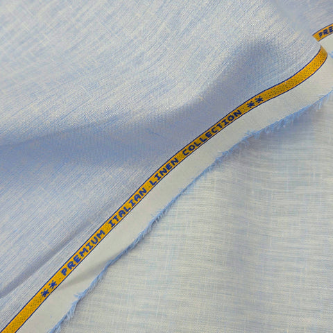 Vaibhav's Creations Premium Italian Cotton-Linen Unstitched Shirting Fabric (Light Sky)