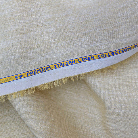 Vaibhav's Creations Premium Italian Cotton-Linen Unstitched Shirting Fabric (Beige)