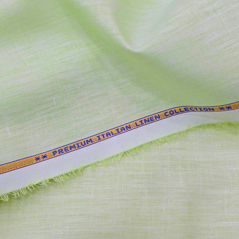 Vaibhav's Creations Premium Italian Cotton-Linen Unstitched Shirting Fabric (Light Green)