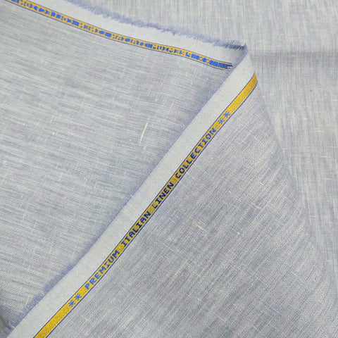 Vaibhav's Creations Premium Italian Cotton-Linen Unstitched Shirting Fabric (Light Grey)