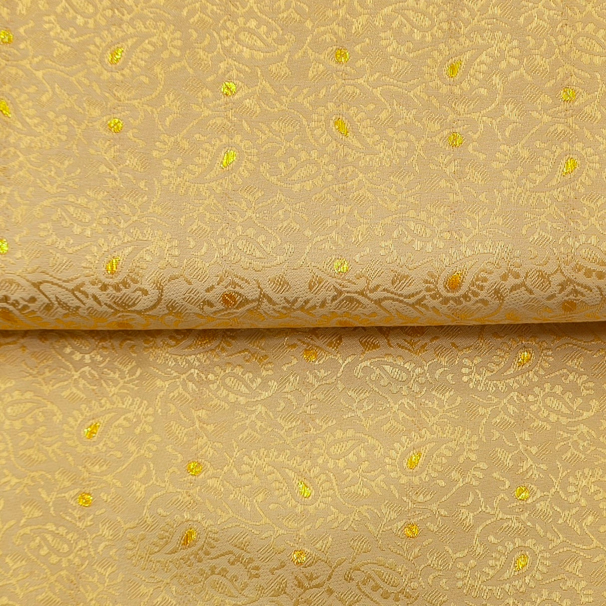 Vaibhav's Creations Ethnic Jacquard Kurta Fabric (Haldi Yellow)