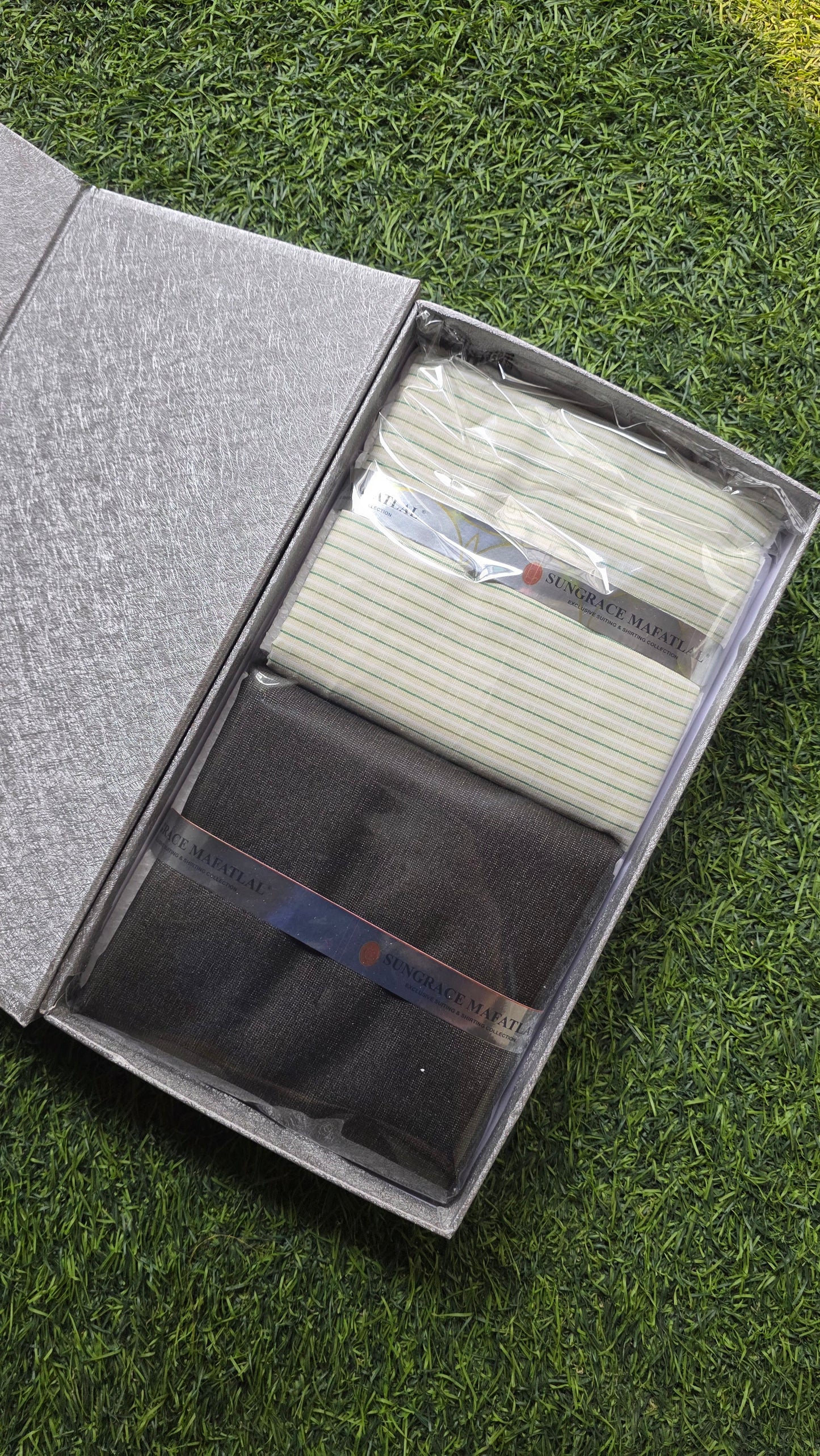 Sungrace Mafatlal Premium Gift Pack of Unstitched Shirt & Trouser Fabrics