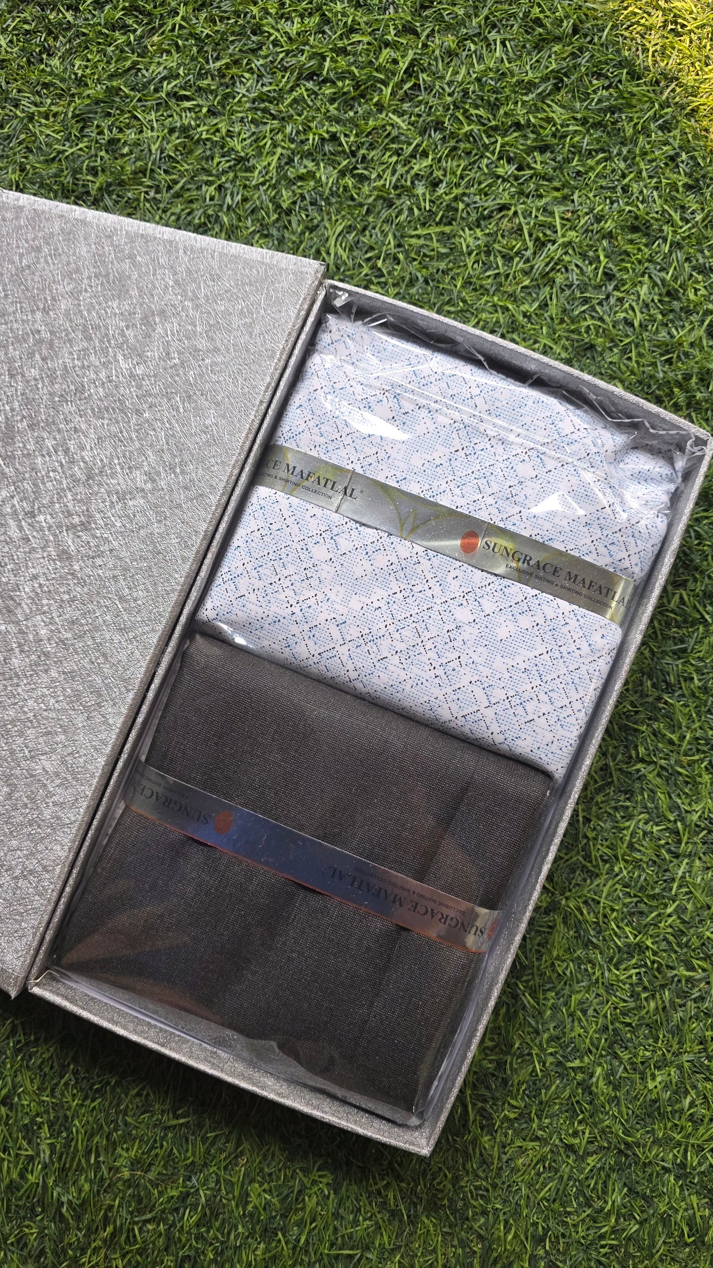 Sungrace Mafatlal Premium Gift Pack of Unstitched Shirt & Trouser Fabrics