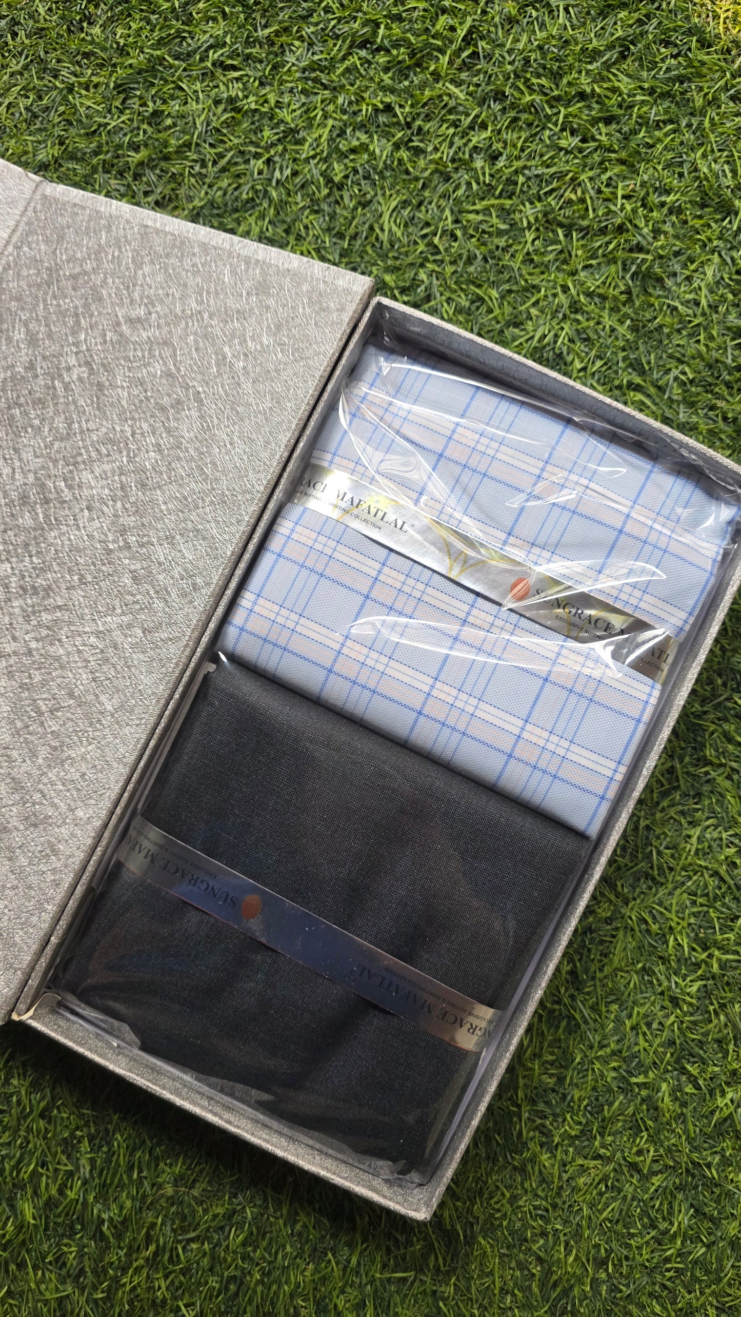 Sungrace Mafatlal Premium Gift Pack of Unstitched Shirt & Trouser Fabrics