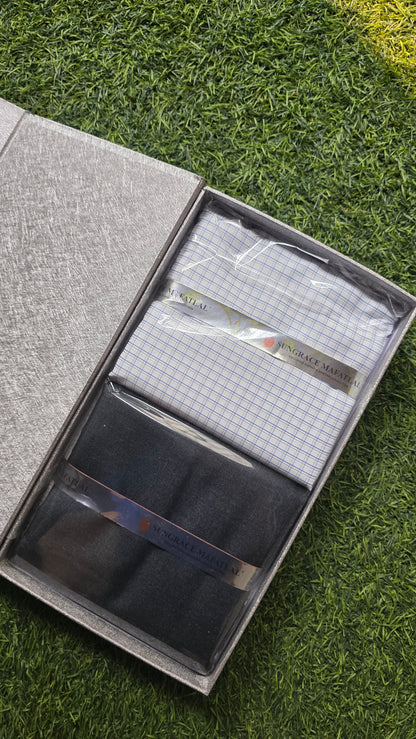 Sungrace Mafatlal Premium Gift Pack of Unstitched Shirt & Trouser Fabrics
