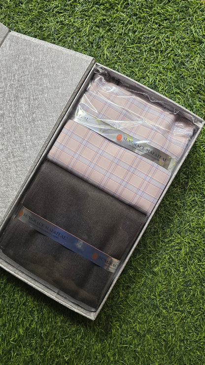 Sungrace Mafatlal Premium Gift Pack of Unstitched Shirt & Trouser Fabrics