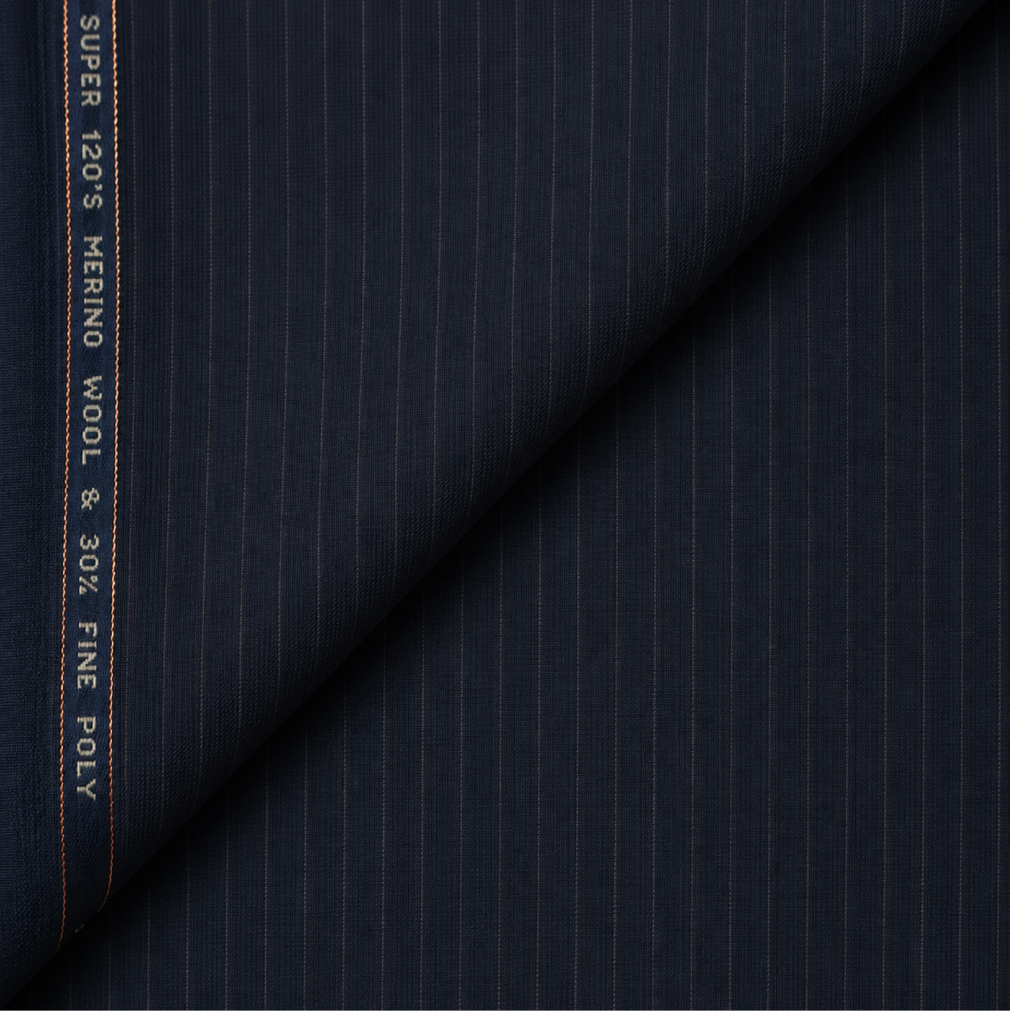 Raymond Luxolite Merino Wool 120 Unstitched Suiting Fabric (Dark Navy with Pinstripes)