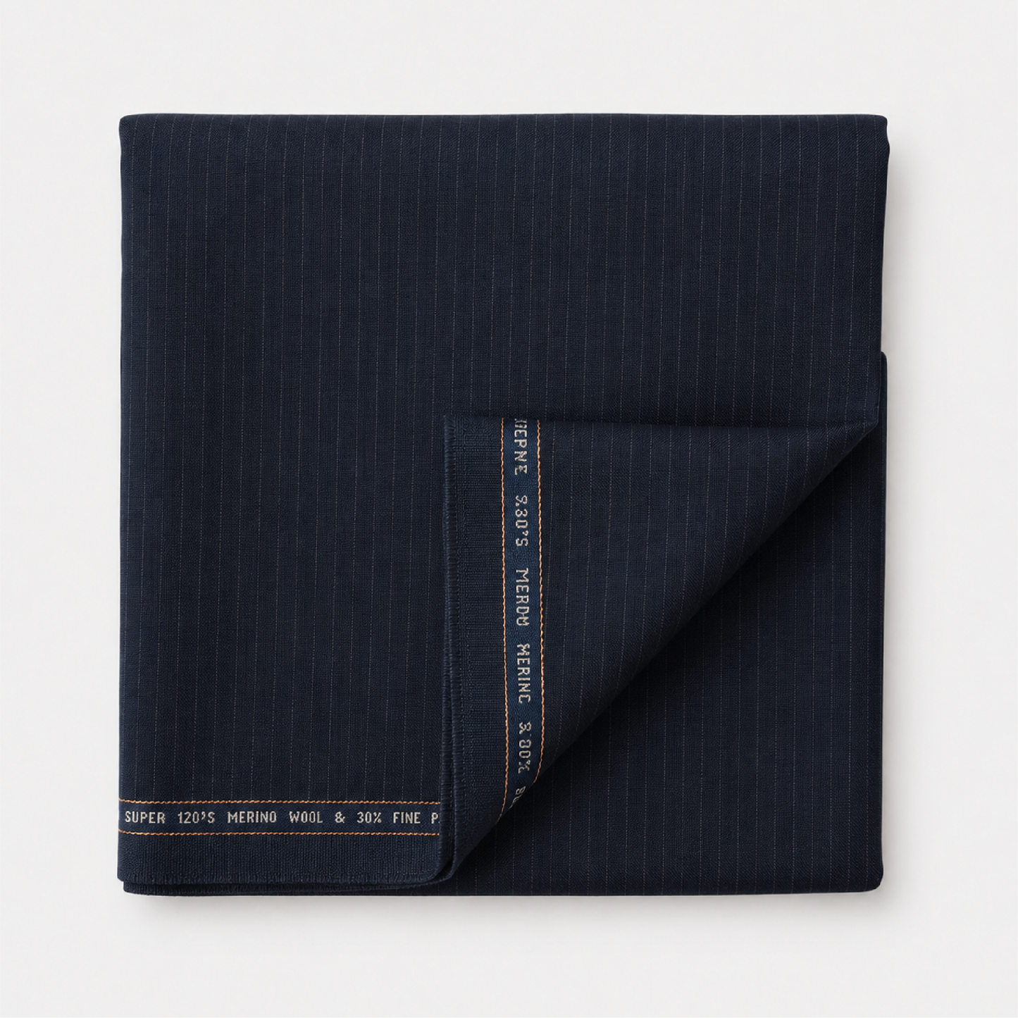 Raymond Luxolite Merino Wool 120 Unstitched Suiting Fabric (Dark Navy with Pinstripes)