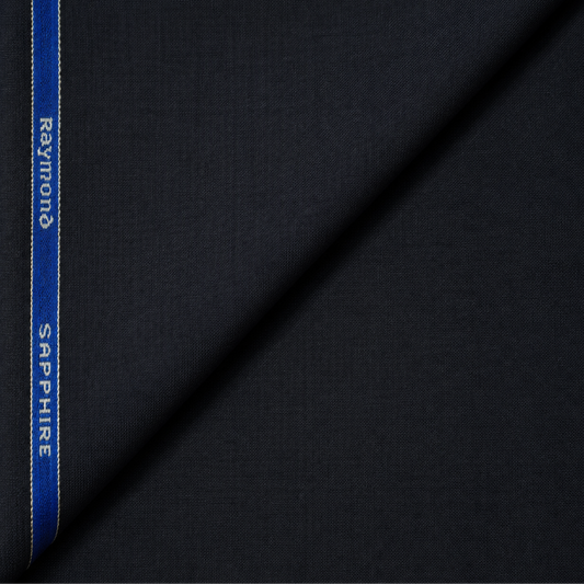 Raymond Sapphire 65% Polyester 35% Wool Unstitched Suiting Fabric (Dark Navy)