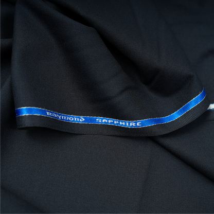 Raymond Sapphire 65% Polyester 35% Wool Unstitched Suiting Fabric (Dark Navy)